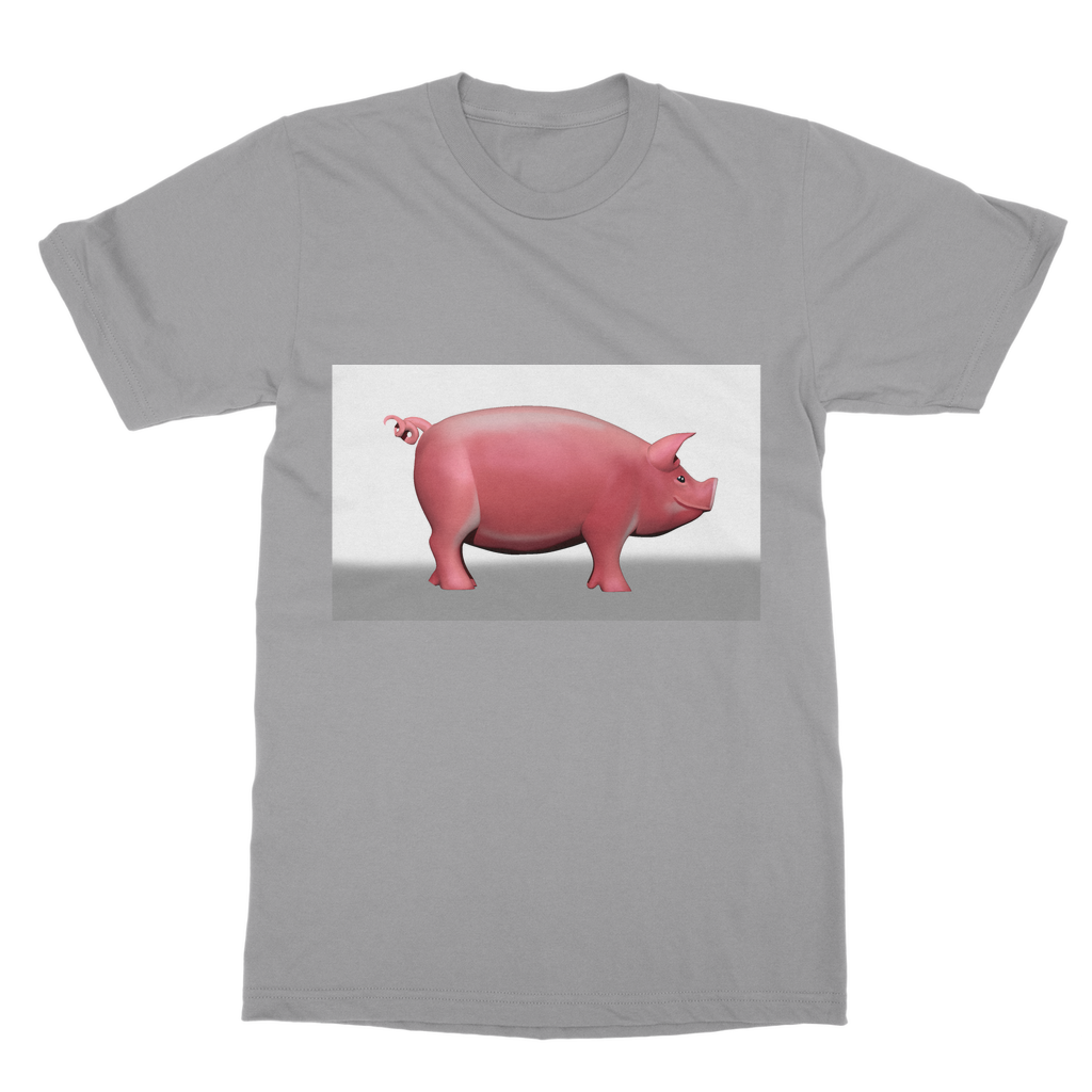 CG Pig Classic Adult T-Shirt in various colors, showcasing its soft fabric and round neck design.