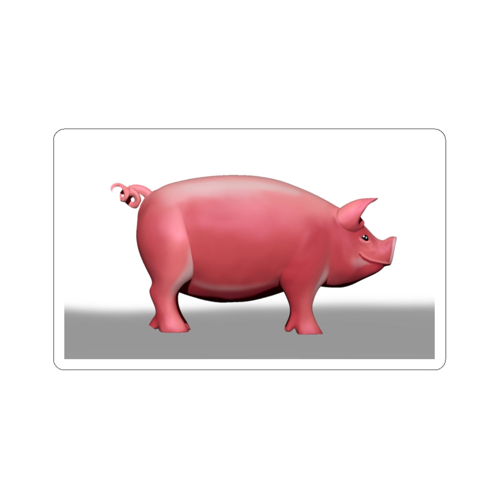 CG Pig Kiss-Cut Stickers showcasing customizable designs in white and transparent options, perfect for indoor use.