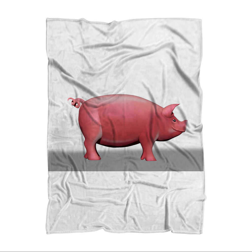 CG Pig Sublimation Throw Blanket featuring colorful pig design on soft polar fleece fabric, perfect for cozying up.