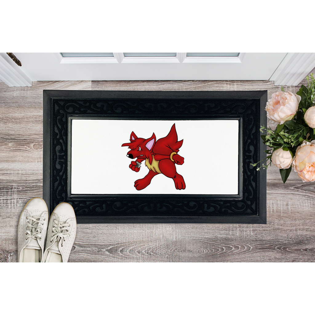 CharVees Sublimation Heavy Duty Door Mat with a removable fabric center and non-slip rubber base, featuring a classy brush border.