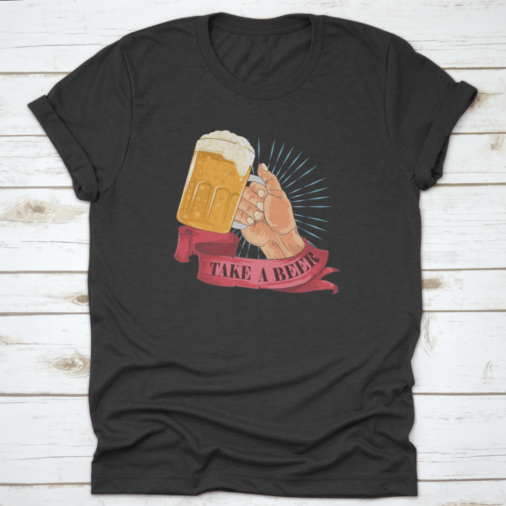 Cheers! Vintage Bubbling Beer T-shirt design featuring a playful beer theme, made from soft cotton fabric.
