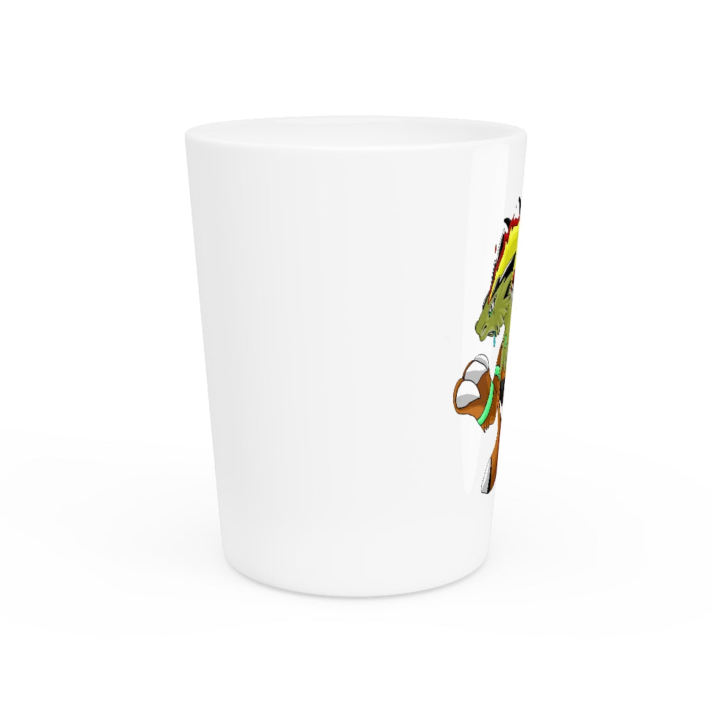 Chibakzu Shot Glass with customizable white or black interior, showcasing elegant ceramic design.