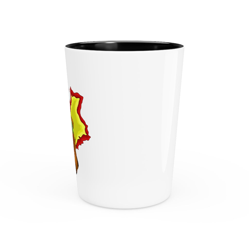 Chibakzu Shot Glass with customizable white or black interior, showcasing elegant ceramic design.