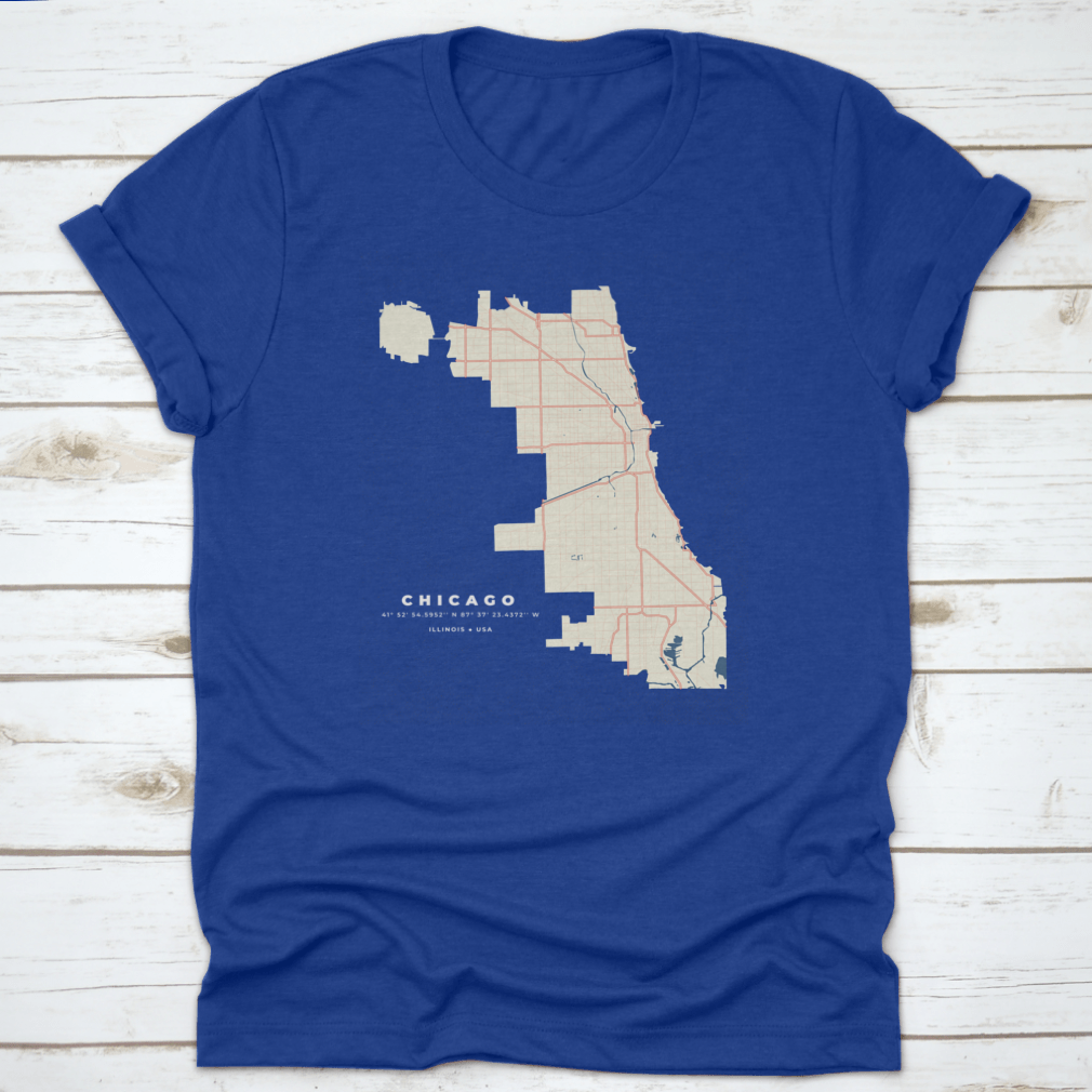 Chicago Map Road Poster showcasing detailed vector graphics of Illinois, perfect for home decor.