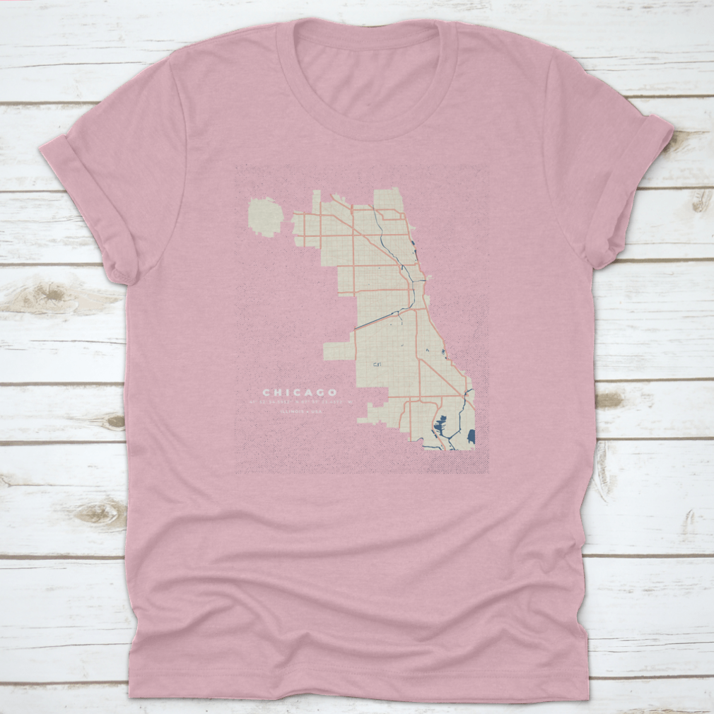 Chicago Map Road Poster showcasing detailed vector graphics of Illinois, perfect for home decor.