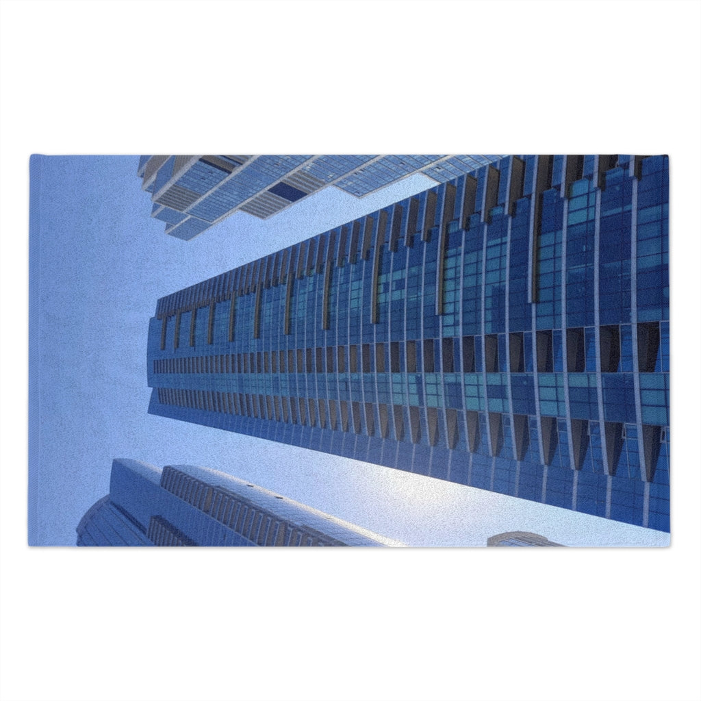 Chicago Skyline Rally Towel, 11x18 inches, featuring a vibrant skyline design on soft polyester fabric.