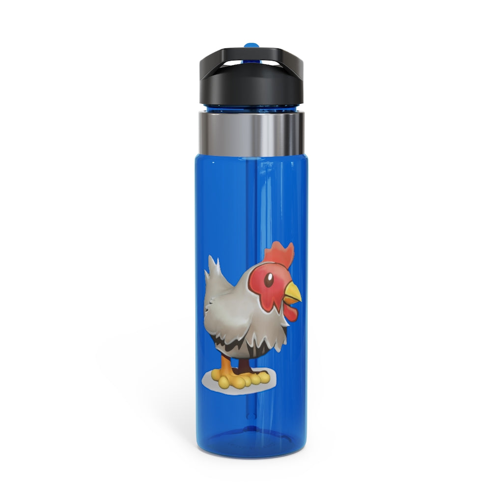 Chicken Kensington Tritan™ Sport Bottle in vibrant colors, featuring a screw-on lid, straw, and carabiner hook for easy attachment.