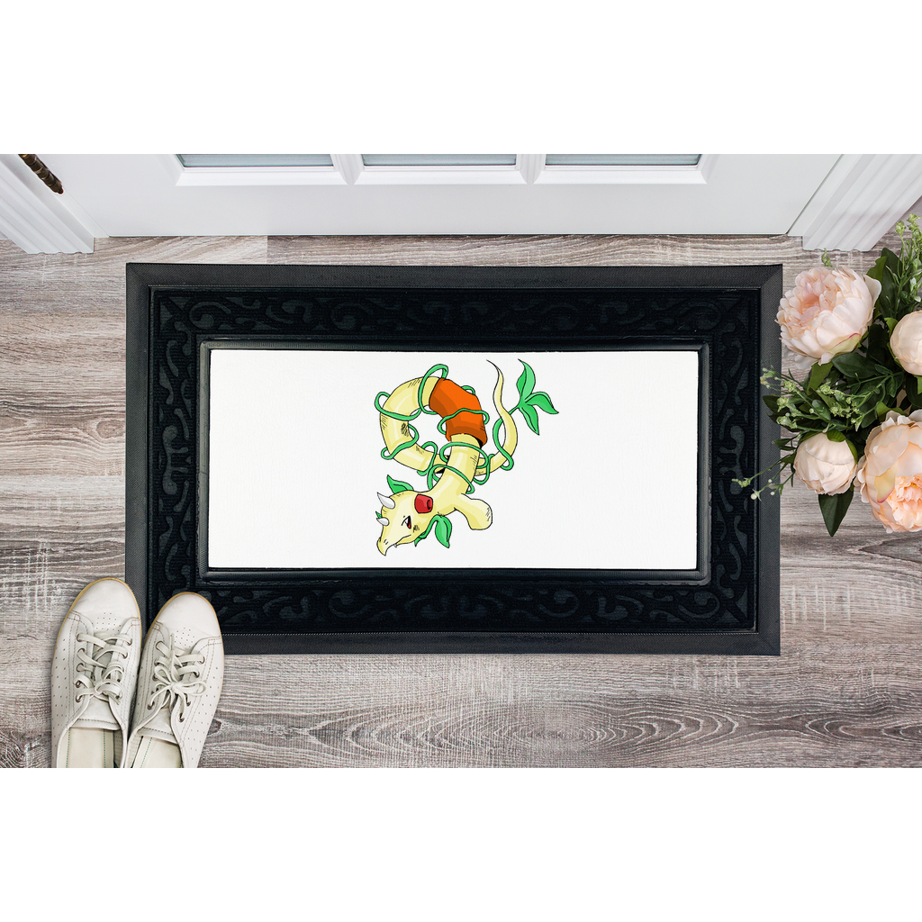 Chickgoton Sublimation Heavy Duty Door Mat with a removable fabric center and non-slip rubber base, featuring a classy brush border.