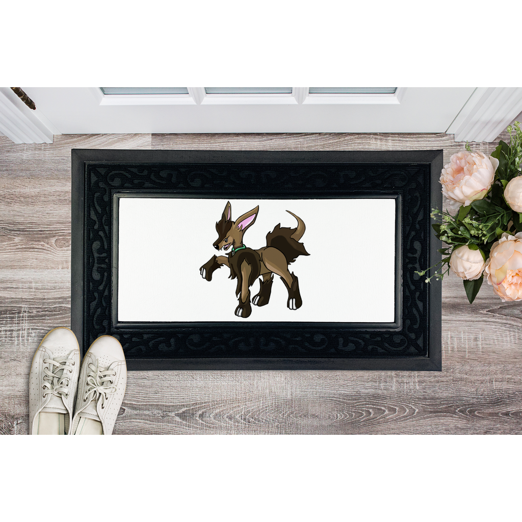 Chihuahuan Sublimation Heavy Duty Door Mat with a removable fabric center and non-slip rubber base, featuring a classy brush border.