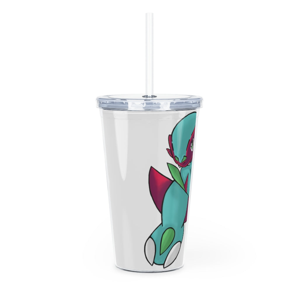 Chiki Plastic Tumbler with Straw, featuring a customizable design and a lid, perfect for parties and gatherings.