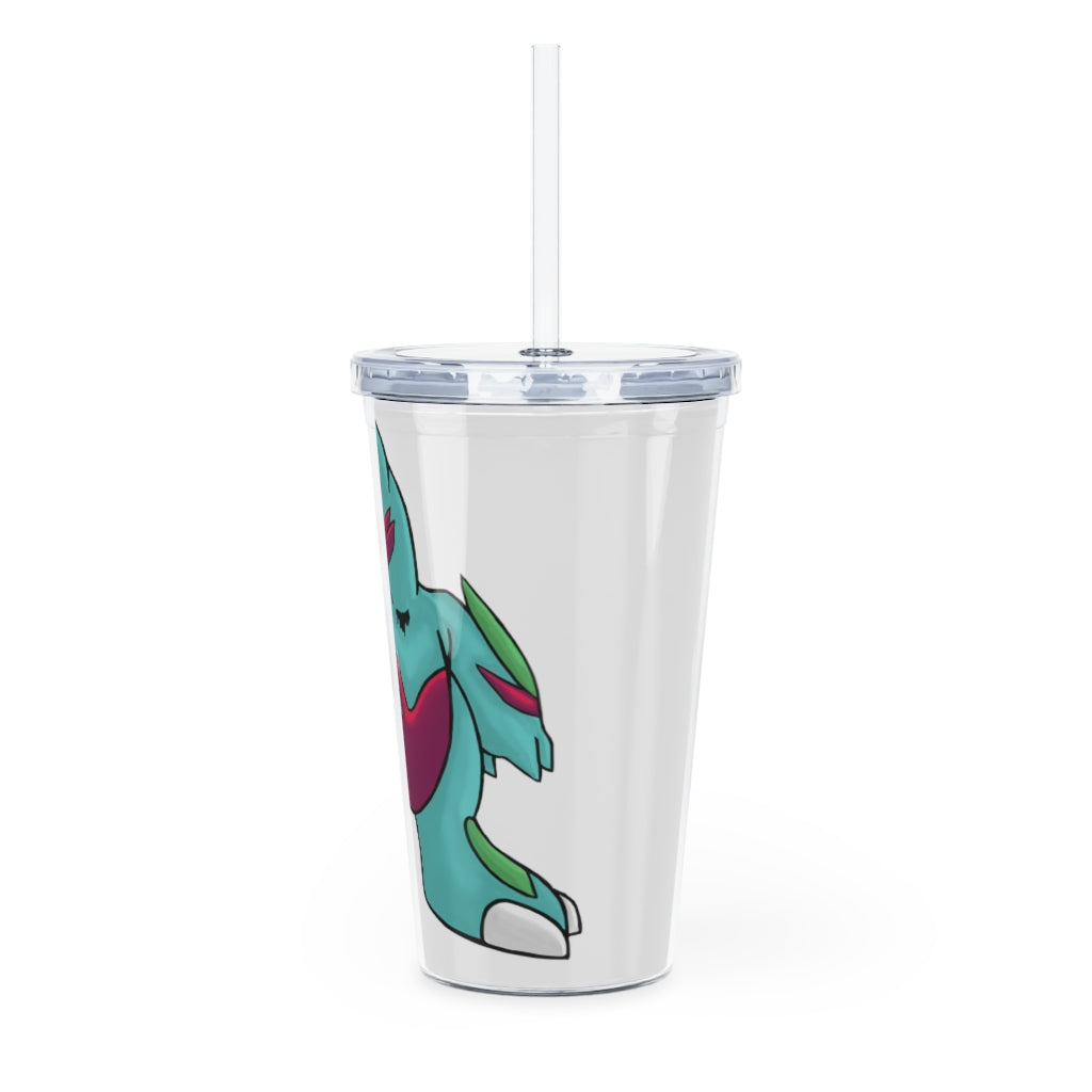 Chiki Plastic Tumbler with Straw, featuring a customizable design and a lid, perfect for parties and gatherings.