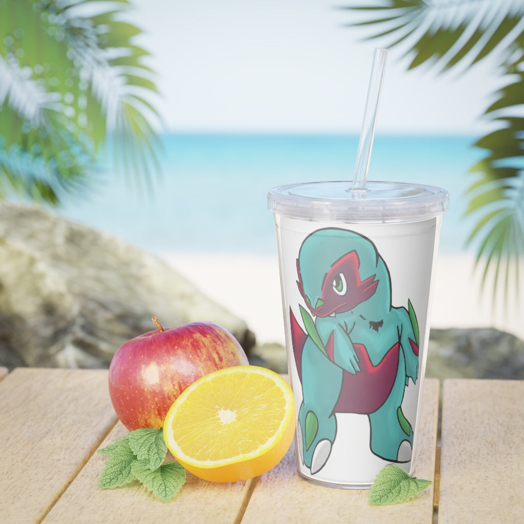 Chiki Plastic Tumbler with Straw, featuring a customizable design and a lid, perfect for parties and gatherings.