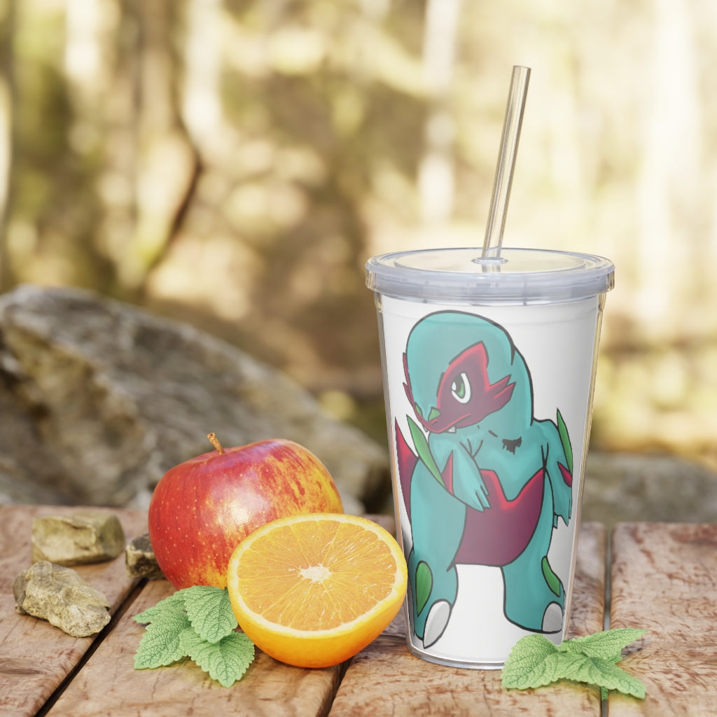 Chiki Plastic Tumbler with Straw, featuring a customizable design and a lid, perfect for parties and gatherings.