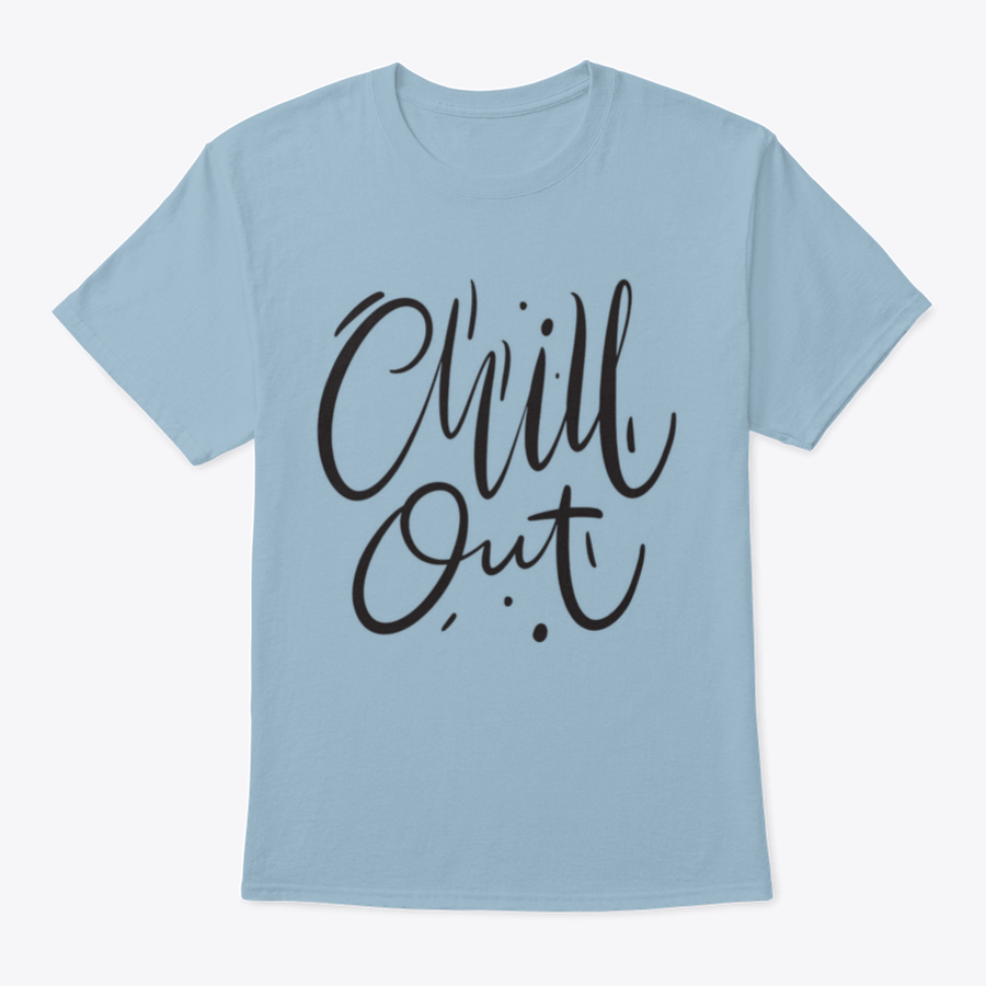 Chill Out Phrase Hand Drawn Vector Lettering on a stylish cotton t-shirt, showcasing modern design and comfortable fit.