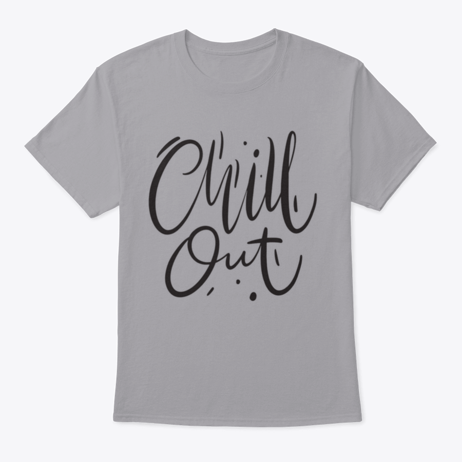Chill Out Phrase Hand Drawn Vector Lettering on a stylish cotton t-shirt, showcasing modern design and comfortable fit.