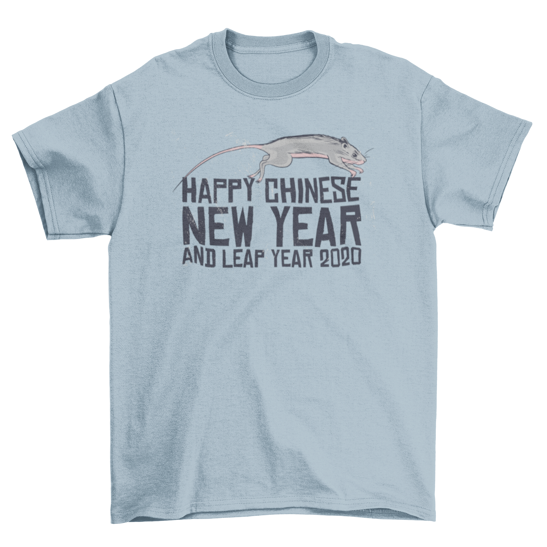 Stylish Chinese New Year t-shirt featuring a cute rat design and festive quote for celebrations.