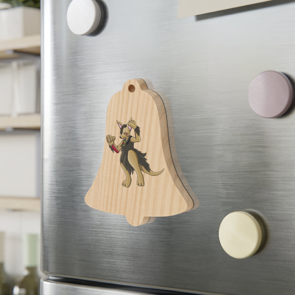 Chiwuadud Wooden Christmas Ornaments featuring six whimsical shapes with a rustic wooden finish and red hanging ribbons.