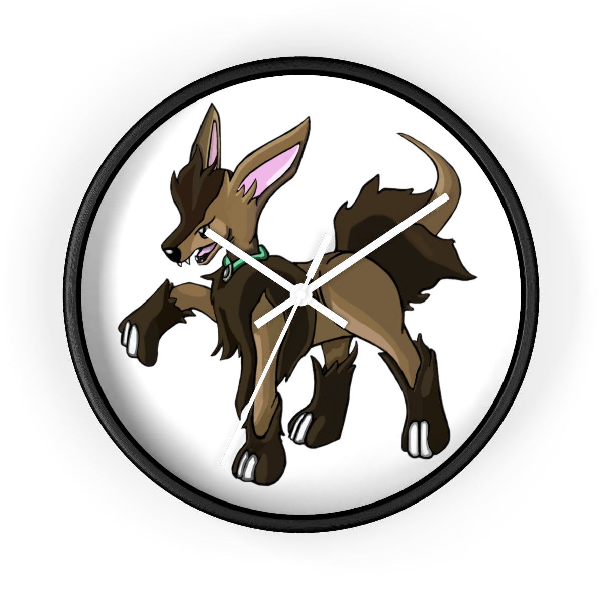 Chiwuahun Wall Clock with wooden frame and plexiglass face, showcasing a stylish design for home decor.