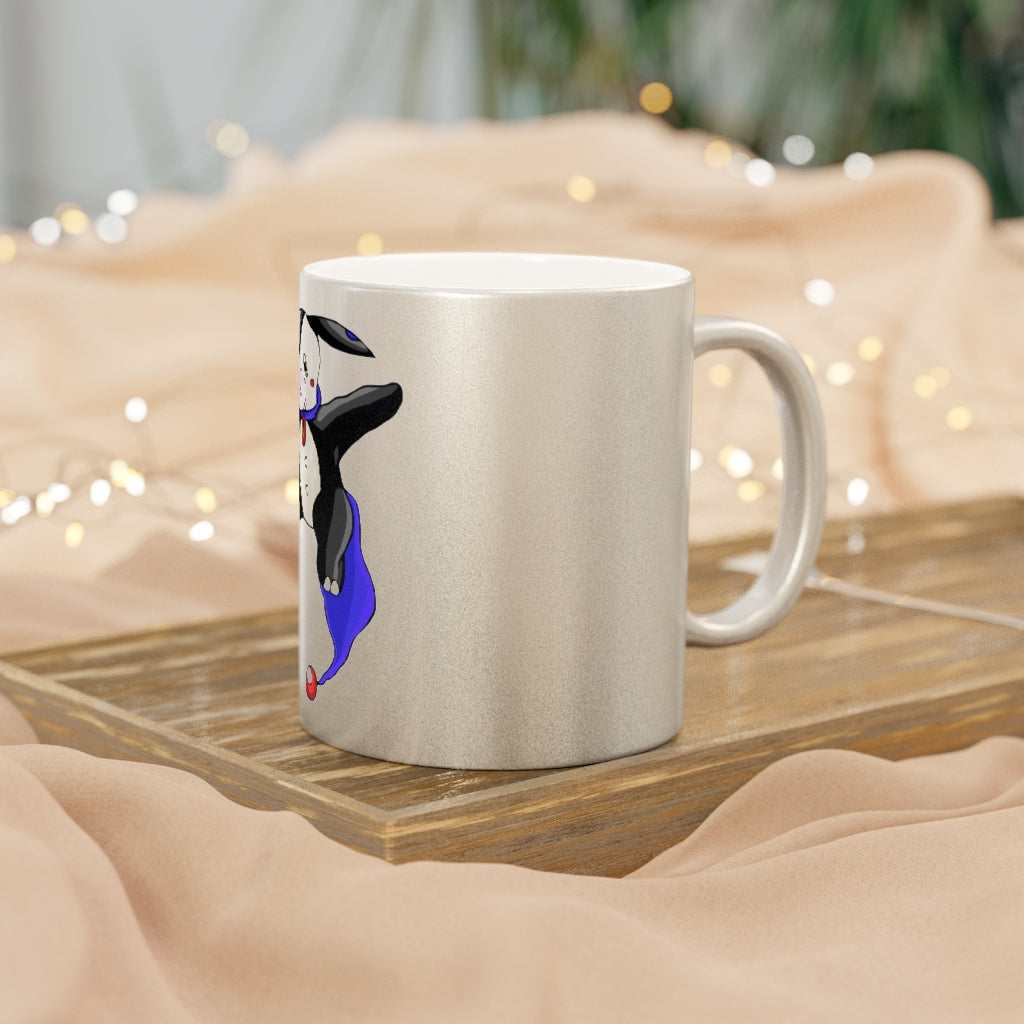 Choyri Metallic Mug in Silver and Gold with customizable design options, showcasing a stylish ceramic finish.