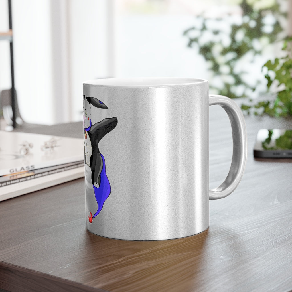 Choyri Metallic Mug in Silver and Gold with customizable design options, showcasing a stylish ceramic finish.