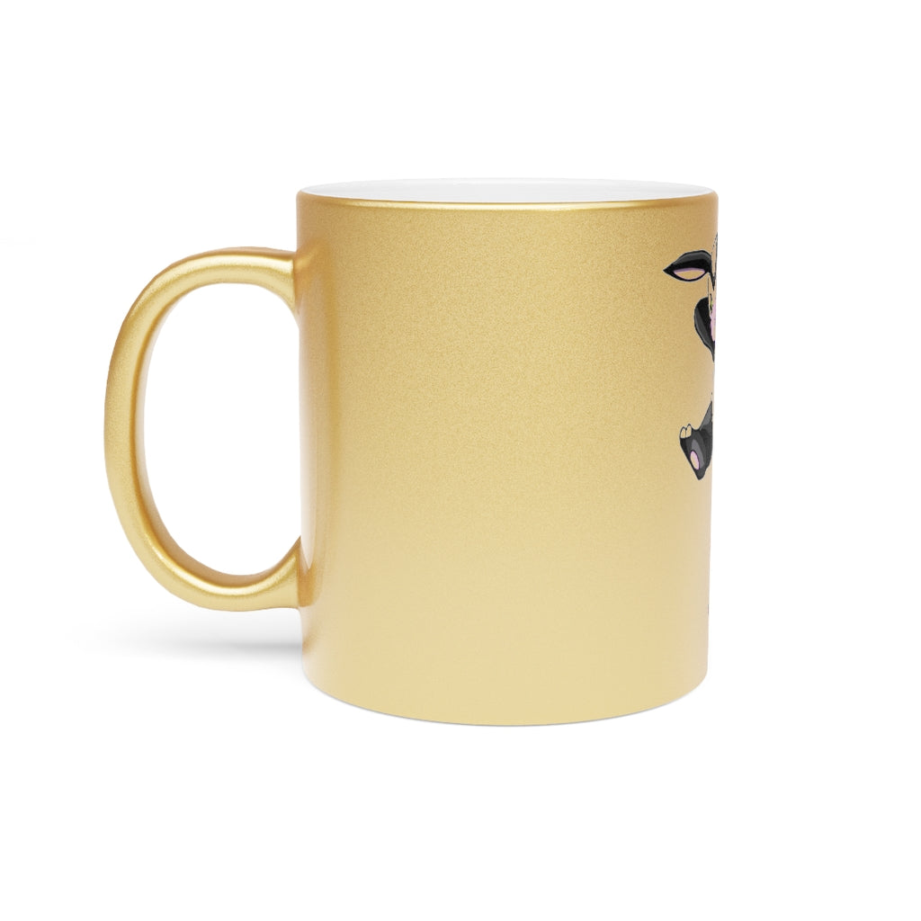 Choyri Metallic Mug in Silver and Gold with customizable design options, showcasing a stylish ceramic finish.