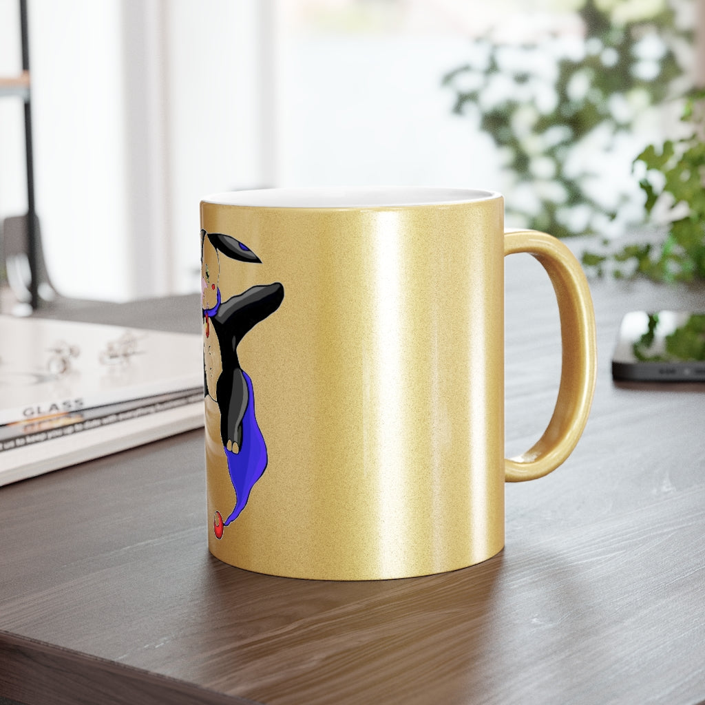Choyri Metallic Mug in Silver and Gold with customizable design options, showcasing a stylish ceramic finish.