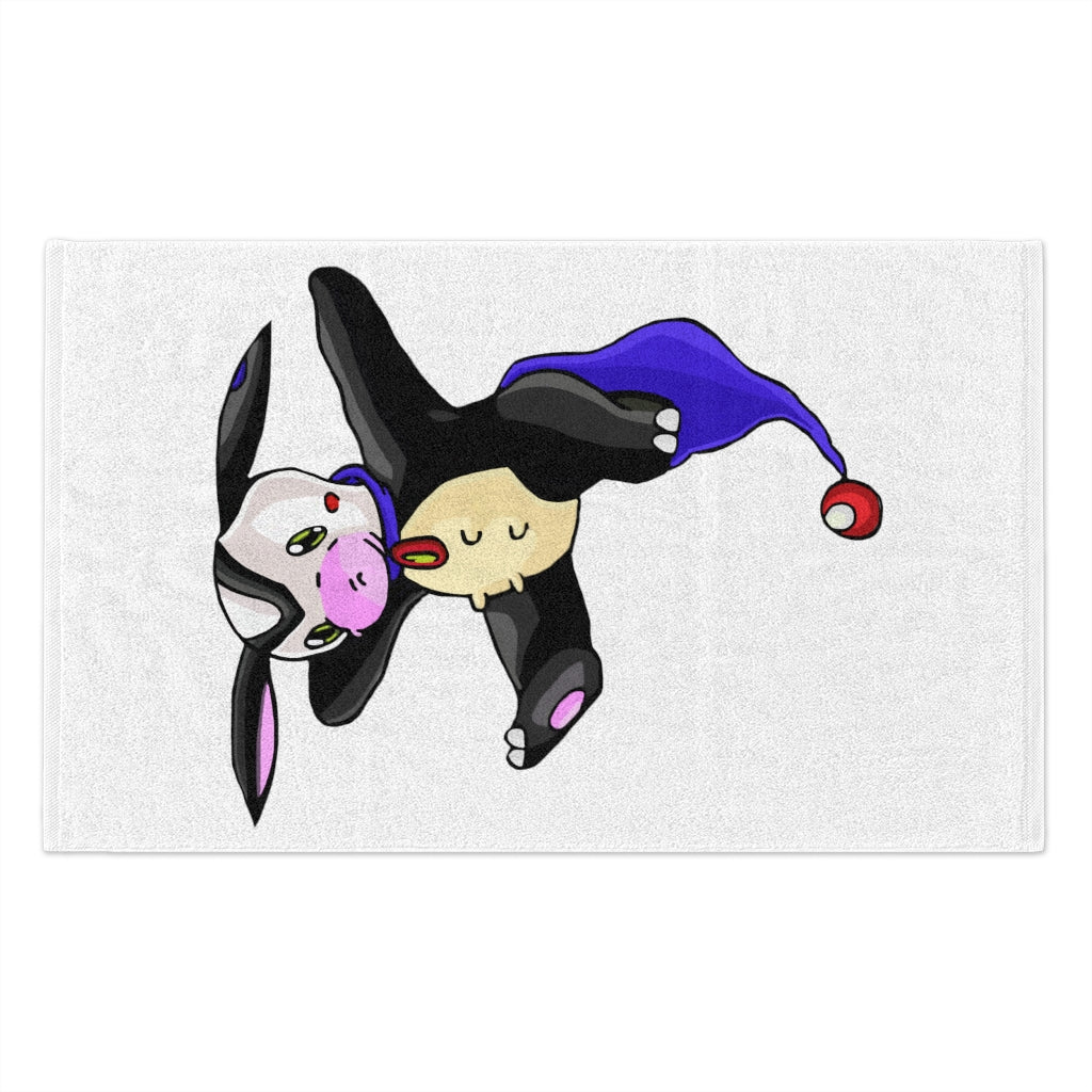 Choyri Rally Towel measuring 11x18 inches, featuring a soft polyester front and absorbent cotton backing, ideal for personalization.