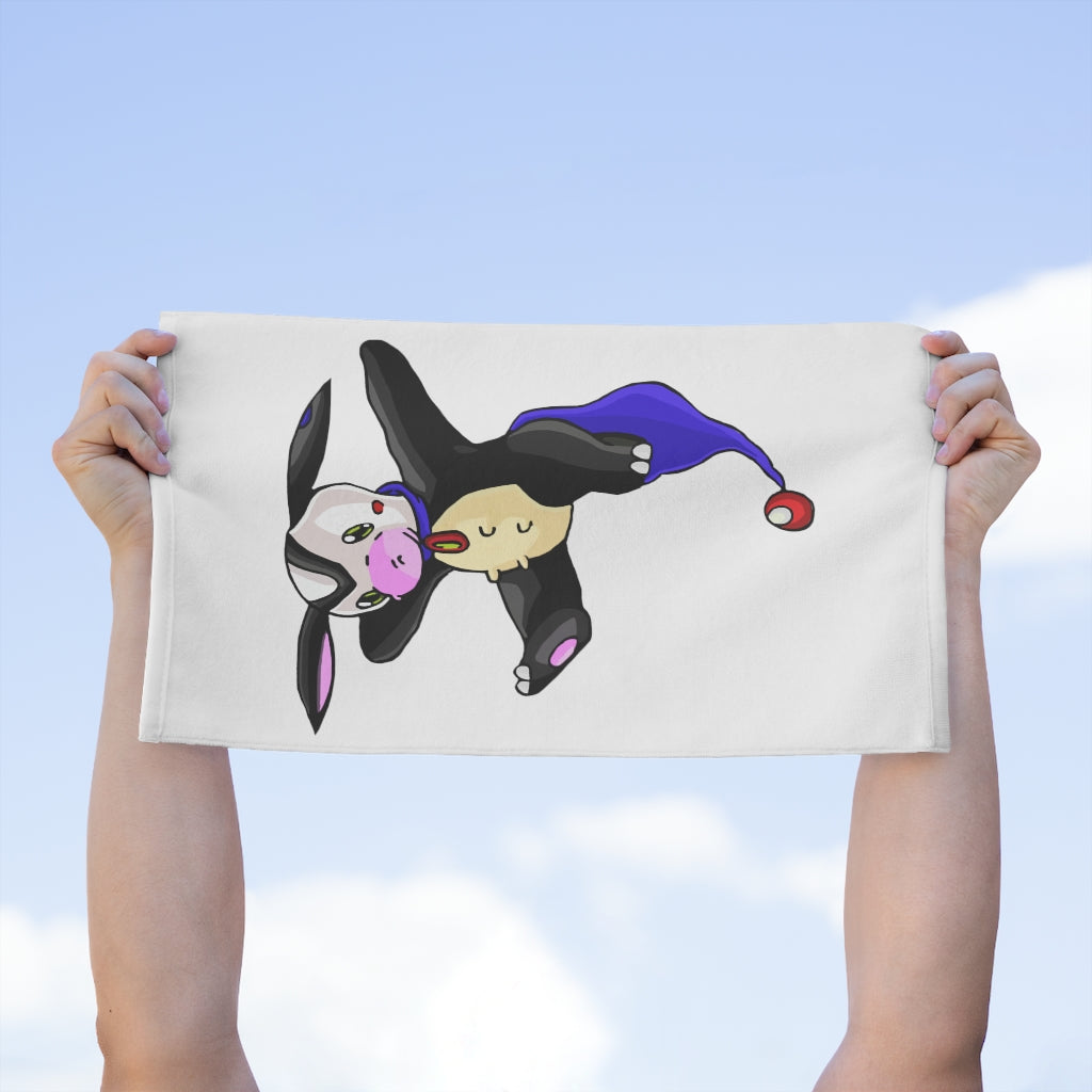 Choyri Rally Towel measuring 11x18 inches, featuring a soft polyester front and absorbent cotton backing, ideal for personalization.