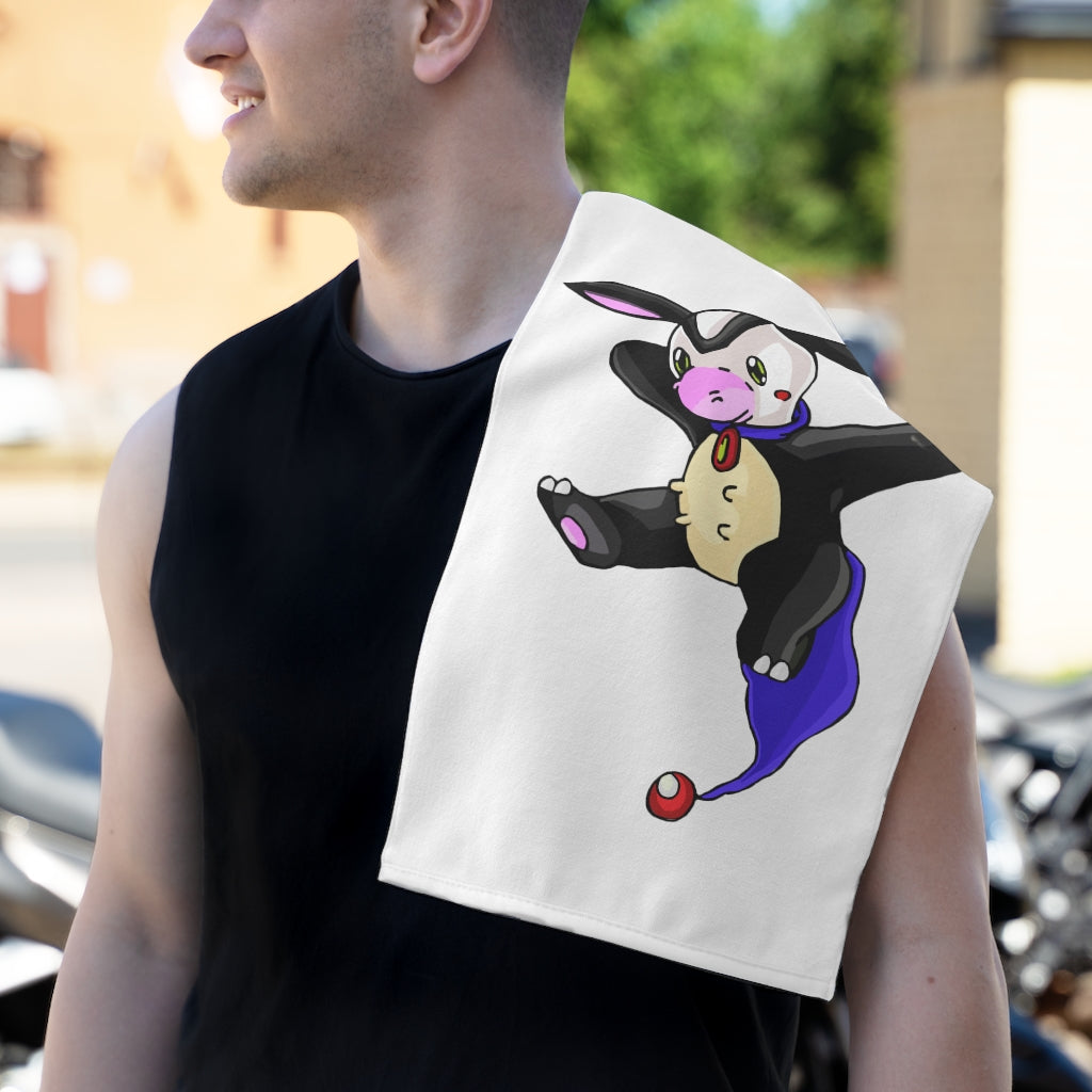 Choyri Rally Towel measuring 11x18 inches, featuring a soft polyester front and absorbent cotton backing, ideal for personalization.