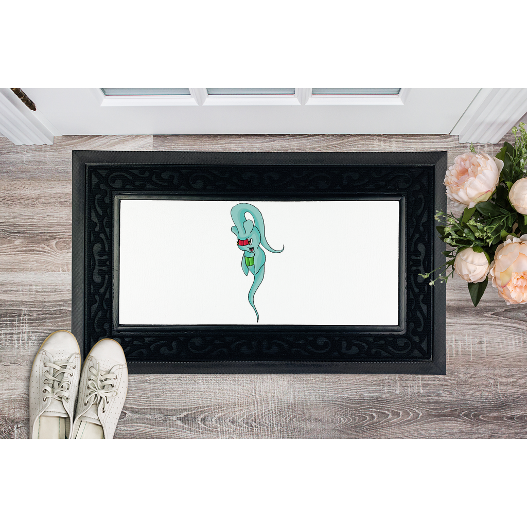 Chriskisx Sublimation Heavy Duty Door Mat with a removable fabric center and non-slip rubber base, featuring a stylish brush border.