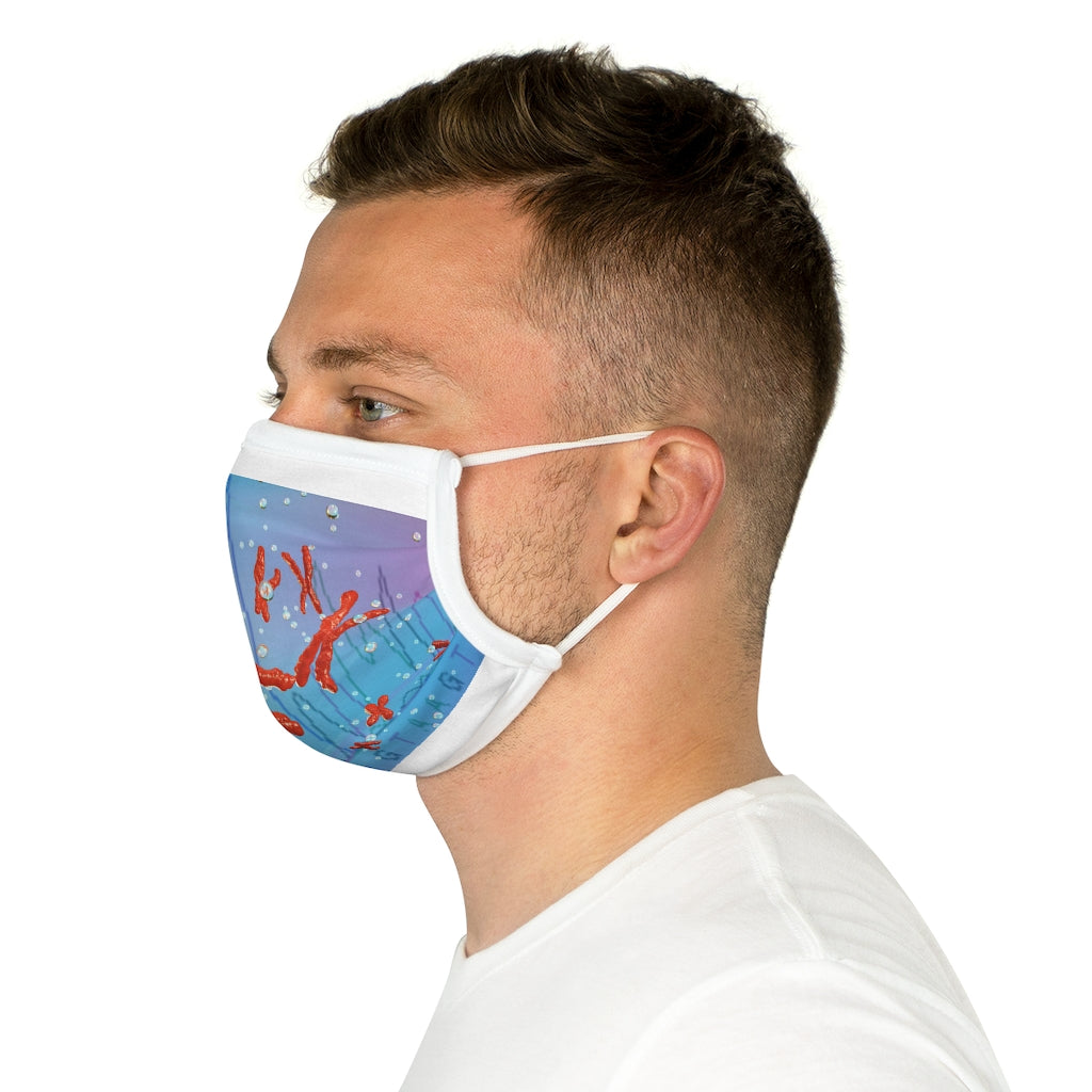 Stylish Chromosomes Cotton Face Mask featuring unique motifs, made from 100% cotton with adjustable earloops and nose wire.