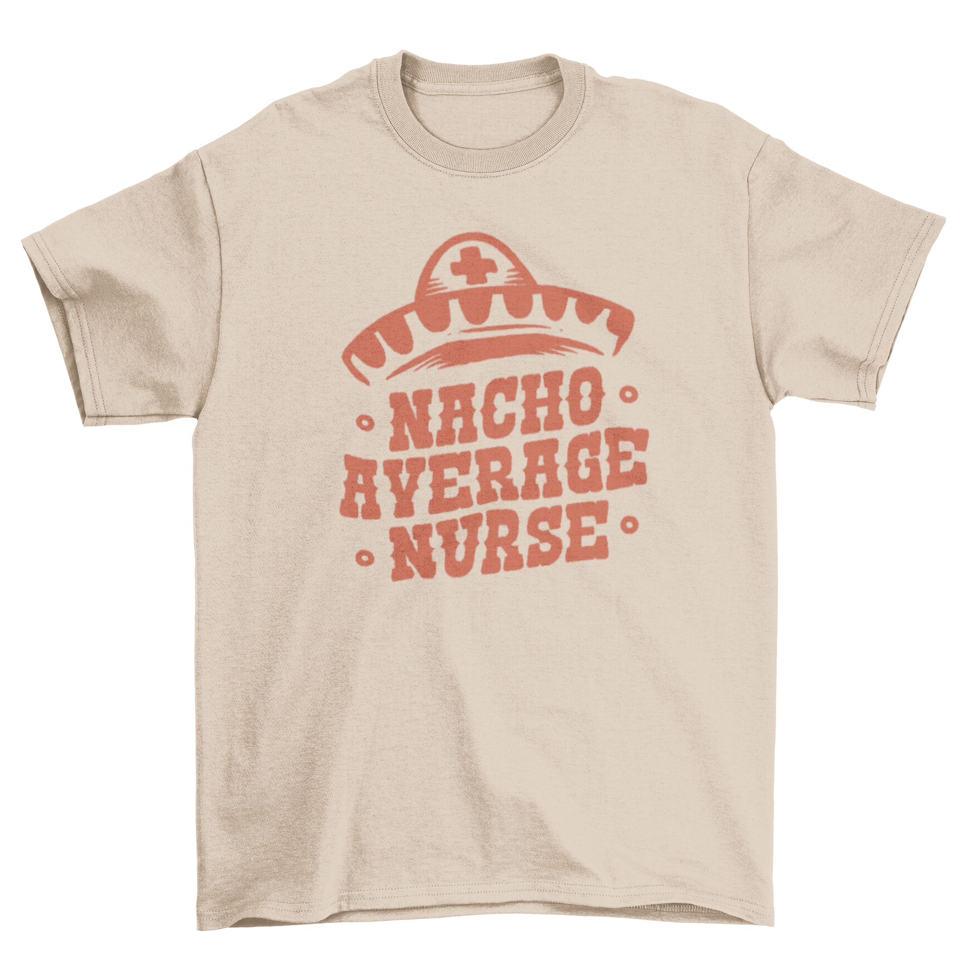 Cinco de Mayo nurse t-shirt featuring a Mexican hat and the quote 'Nacho average nurse' in vibrant colors.