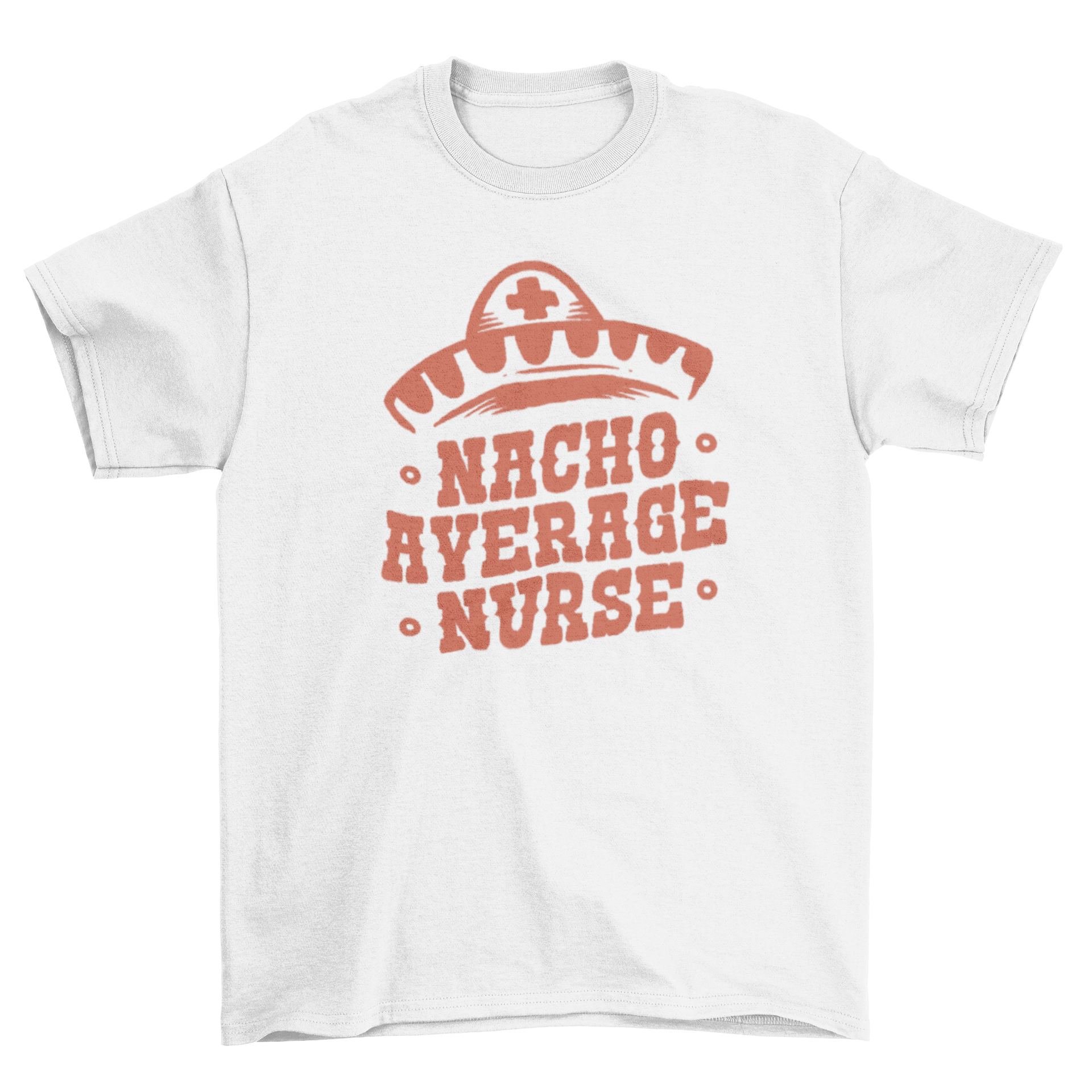 Cinco de Mayo nurse t-shirt featuring a Mexican hat and the quote 'Nacho average nurse' in vibrant colors.