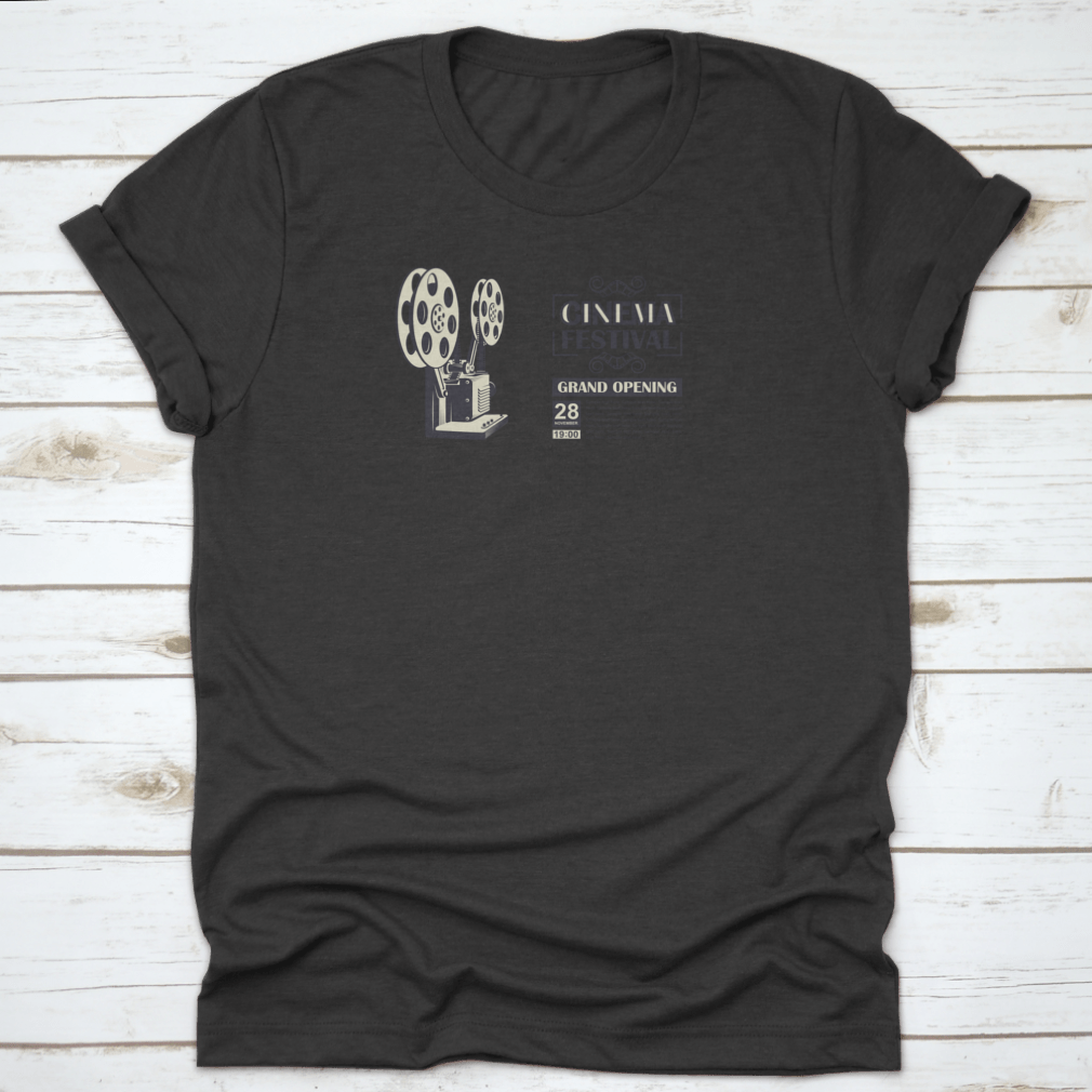 Cinema poster featuring a retro film projector background, showcasing vintage film elements and a nostalgic design.