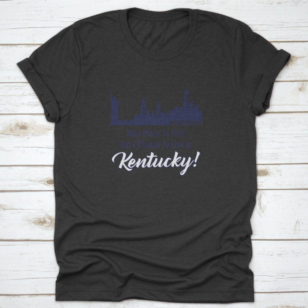 City Building Skyline t-shirt featuring a New York quote, showcasing a vibrant skyline design.