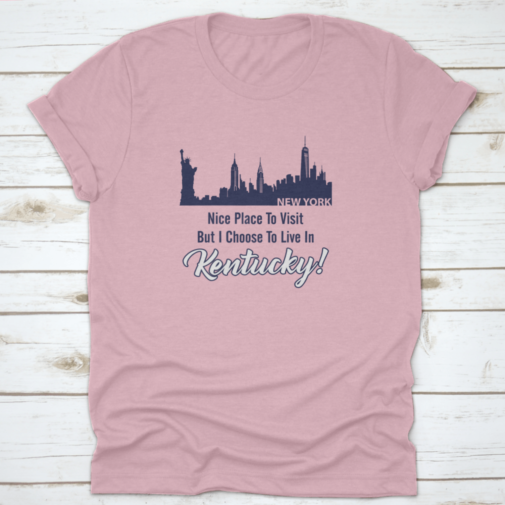 City Building Skyline t-shirt featuring a New York quote, showcasing a vibrant skyline design.
