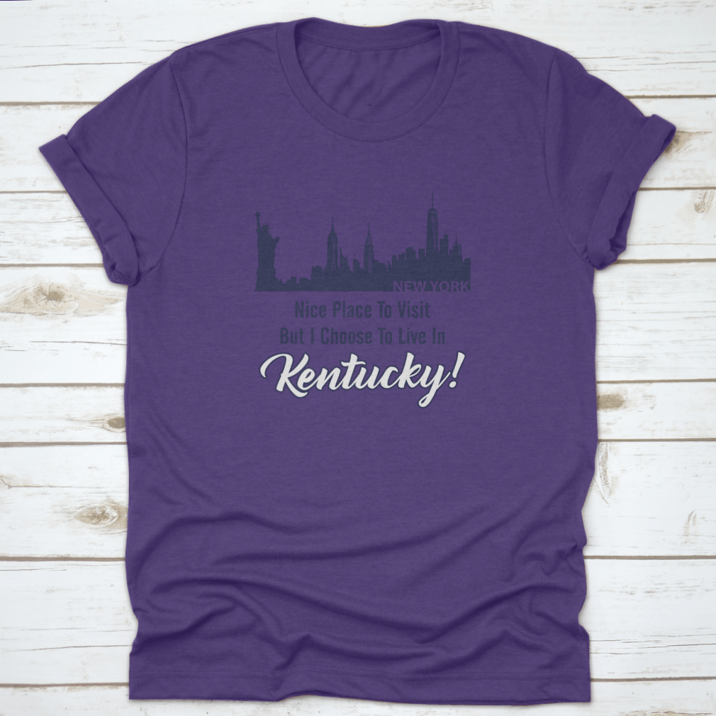 City Building Skyline t-shirt featuring a New York quote, showcasing a vibrant skyline design.
