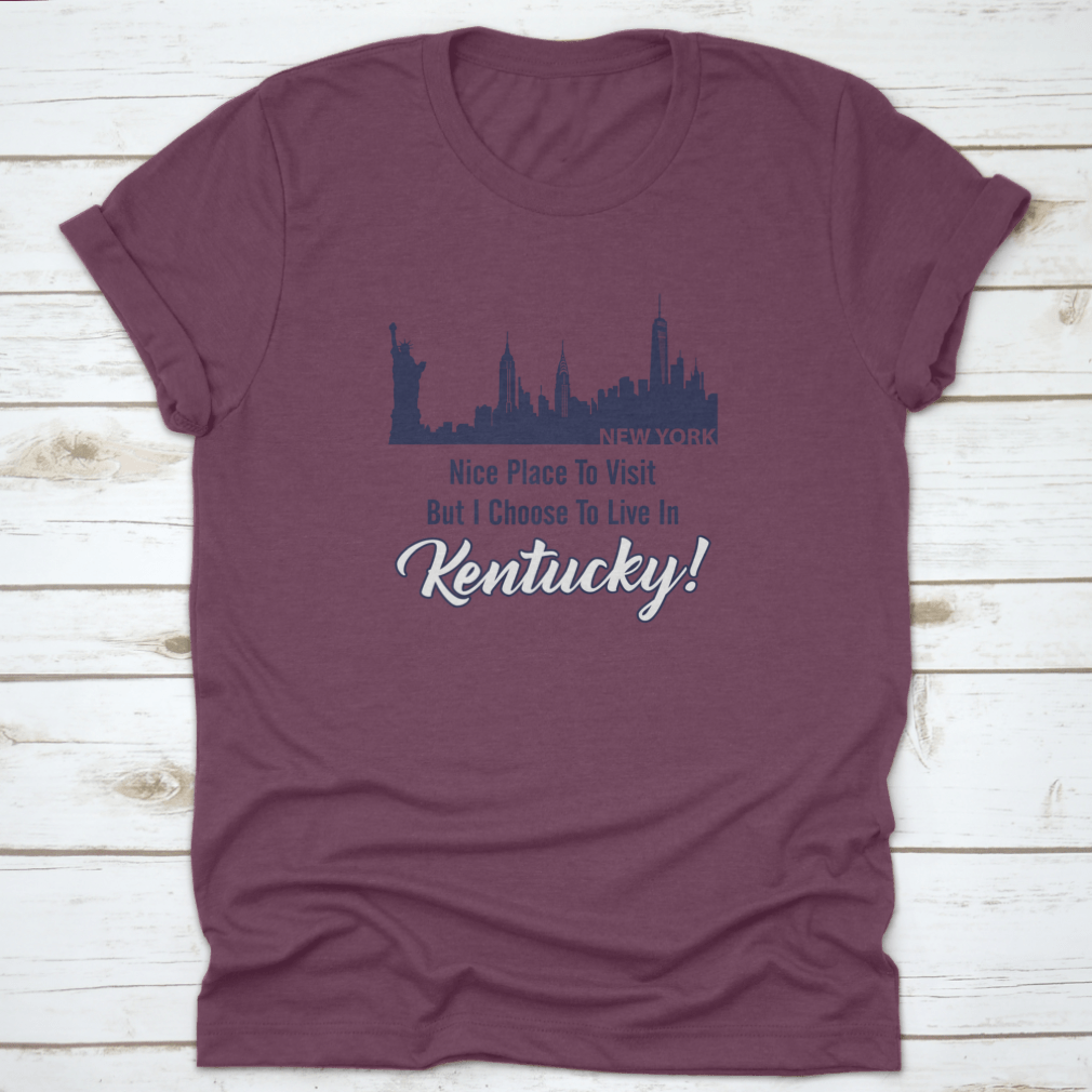 City Building Skyline t-shirt featuring a New York quote, showcasing a vibrant skyline design.