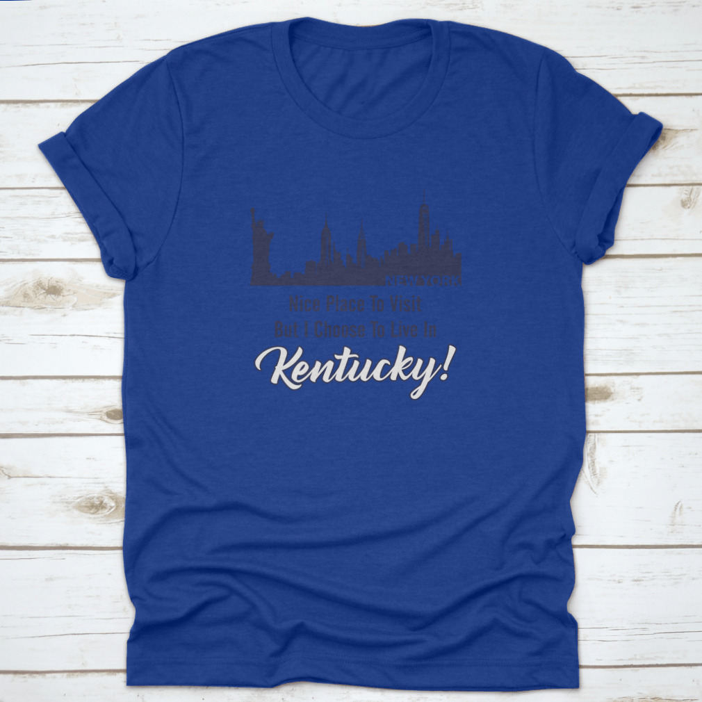 City Building Skyline t-shirt featuring a New York quote, showcasing a vibrant skyline design.