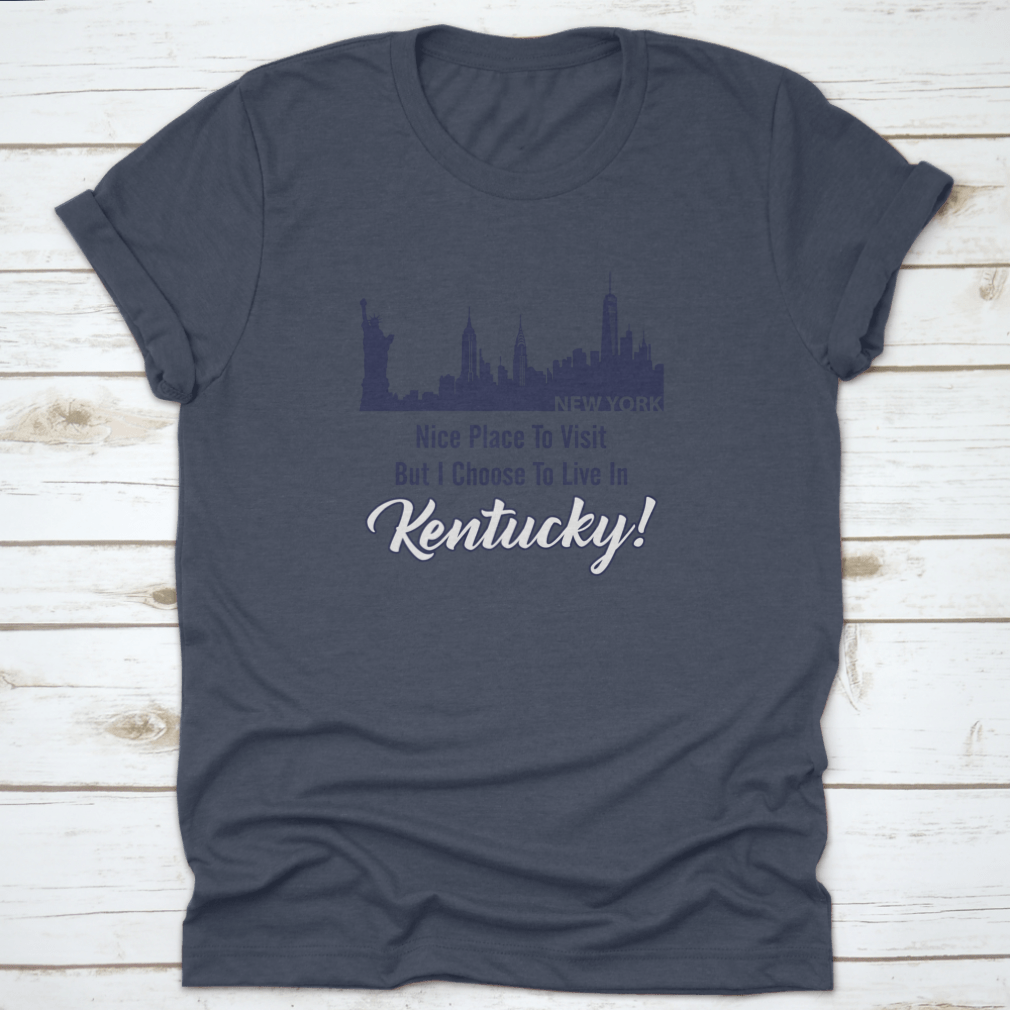 City Building Skyline t-shirt featuring a New York quote, showcasing a vibrant skyline design.
