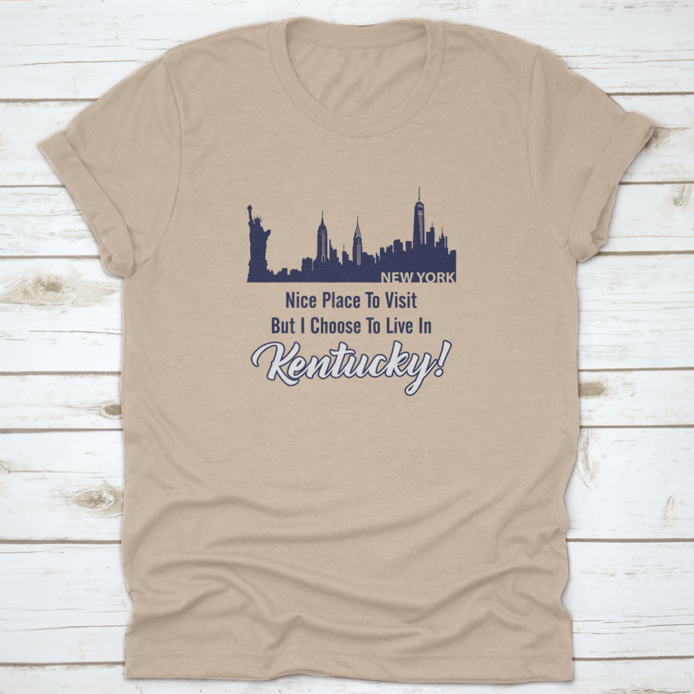 City Building Skyline t-shirt featuring a New York quote, showcasing a vibrant skyline design.