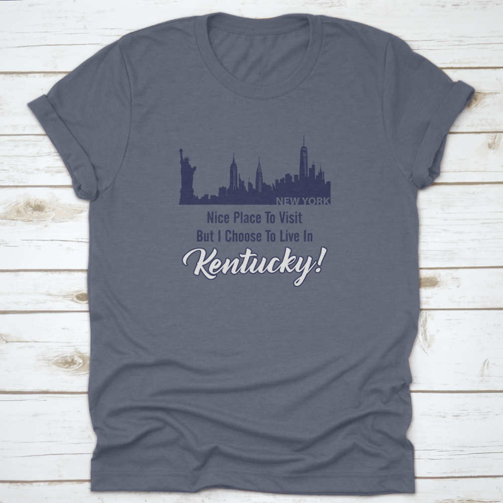 City Building Skyline t-shirt featuring a New York quote, showcasing a vibrant skyline design.