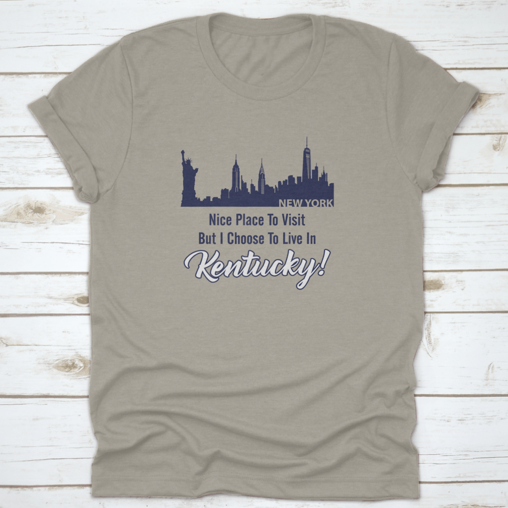 City Building Skyline t-shirt featuring a New York quote, showcasing a vibrant skyline design.