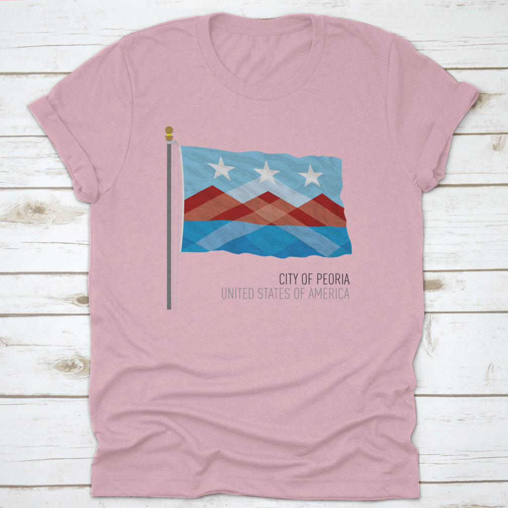 Vector illustration of the City of Peoria Flag, showcasing vibrant colors and design elements representing Peoria, Illinois.