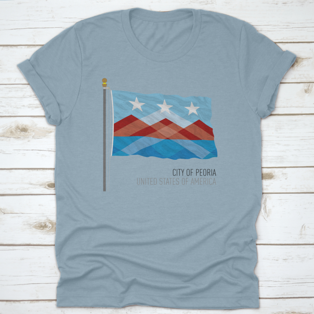 Vector illustration of the City of Peoria Flag, showcasing vibrant colors and design elements representing Peoria, Illinois.