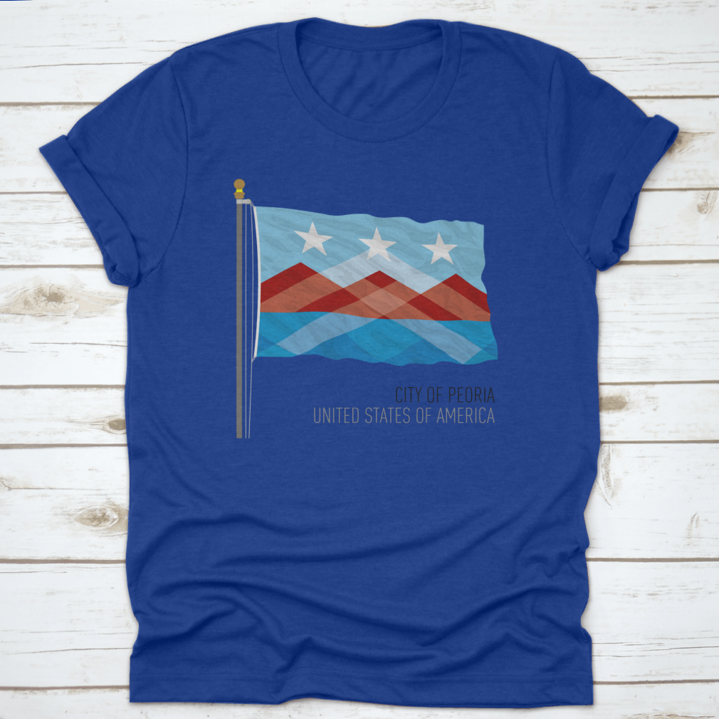 Vector illustration of the City of Peoria Flag, showcasing vibrant colors and design elements representing Peoria, Illinois.