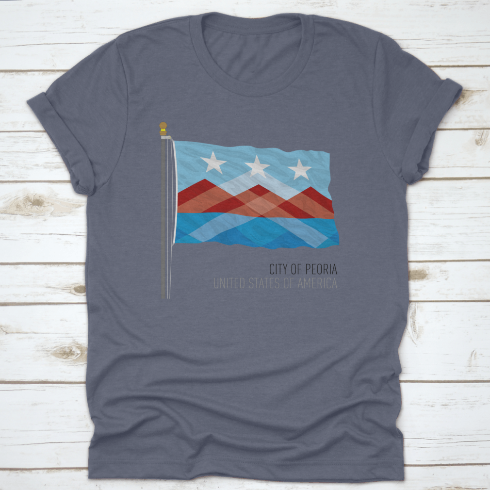 Vector illustration of the City of Peoria Flag, showcasing vibrant colors and design elements representing Peoria, Illinois.