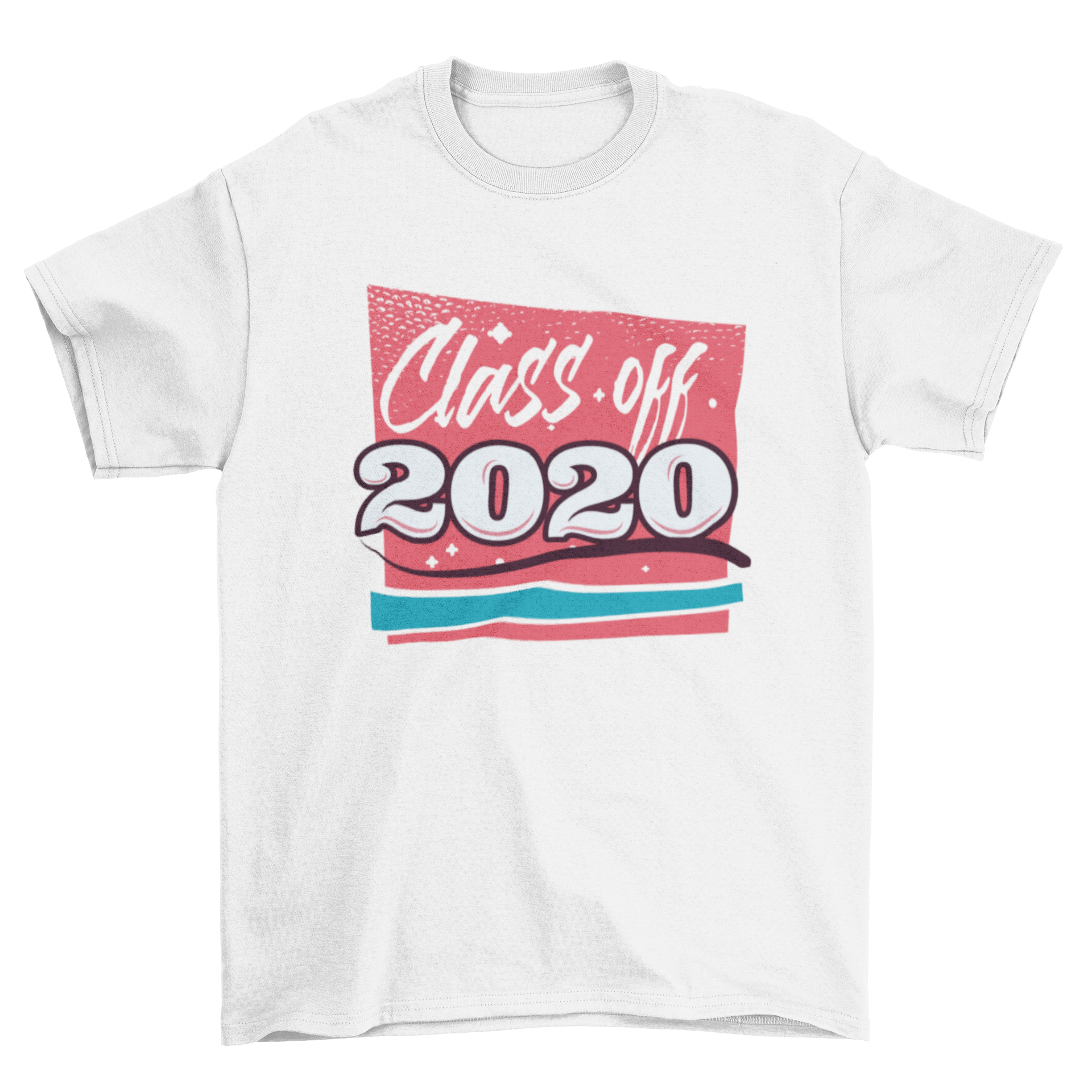 Class of 2020 T-shirt design featuring bold lettering and a graduation quote.