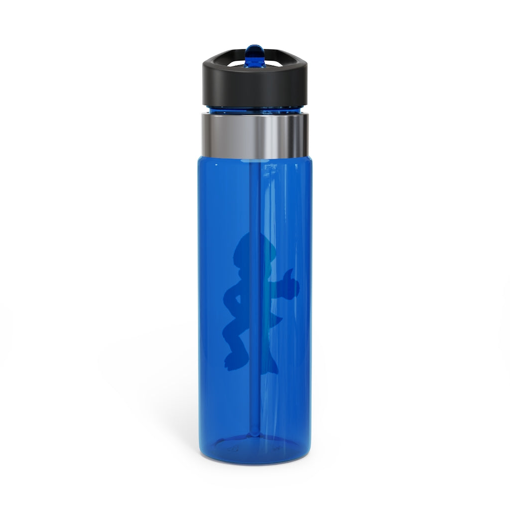 Clawmep Kensington Tritan™ Sport Bottle in vibrant color with a carabiner hook, showcasing its sleek design and spill-resistant lid.