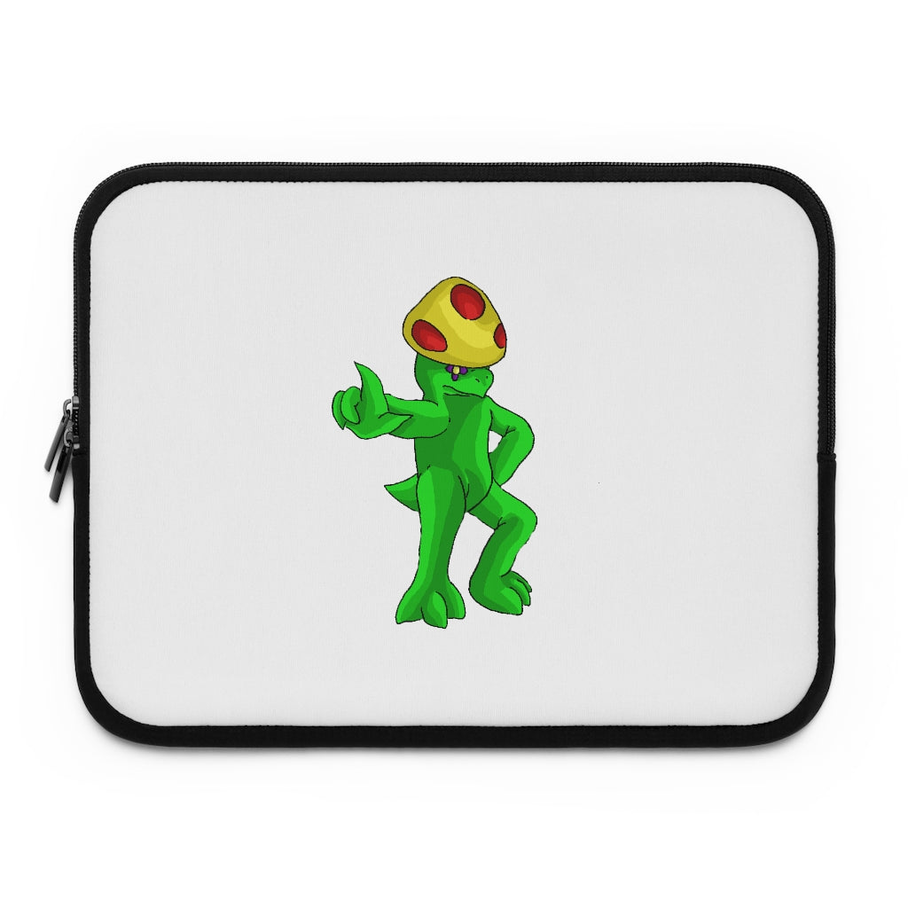 Clawmep Laptop Sleeve featuring a customizable front design and a sleek black polyester back, ideal for protecting laptops during travel.